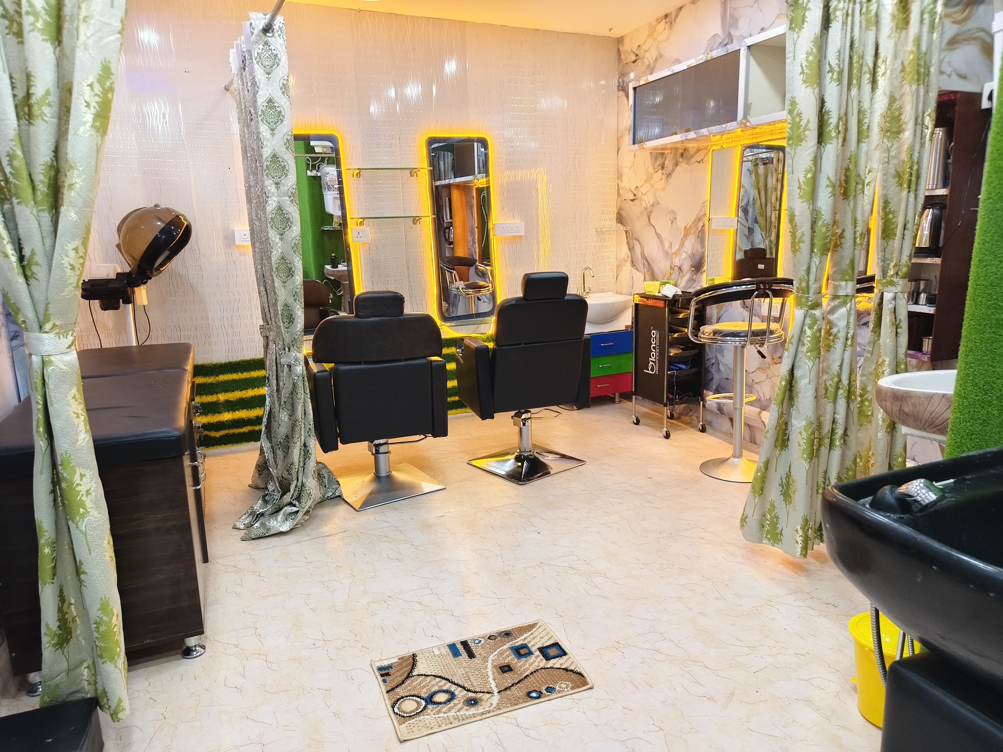 Premium luxury salon styling area